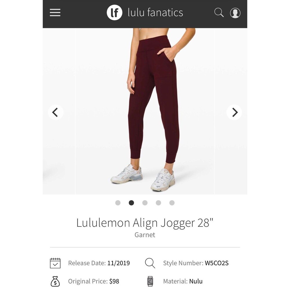 Lululemon size 18 Align Jogger 28"
Garnet red purple pants
